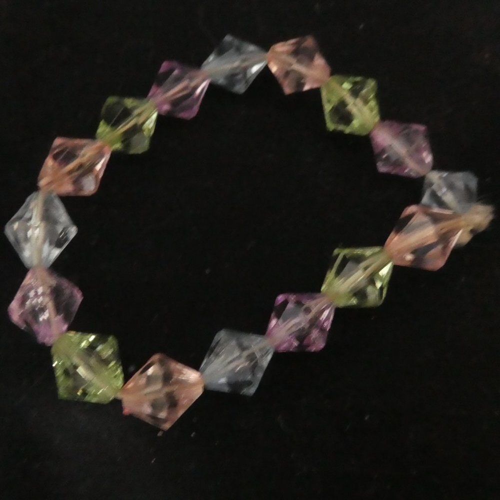 Stretchable Colorful Rhinestone Girl's Bracelet - Picture 2 of 5
